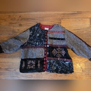 Coldwater Creek Black and Red Embroidered Jacket